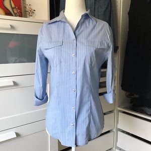 Express Blue Button-up Office Shirt